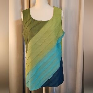 Coldwater Creek Sleeveless Top Multi-green/blue Size XL/16